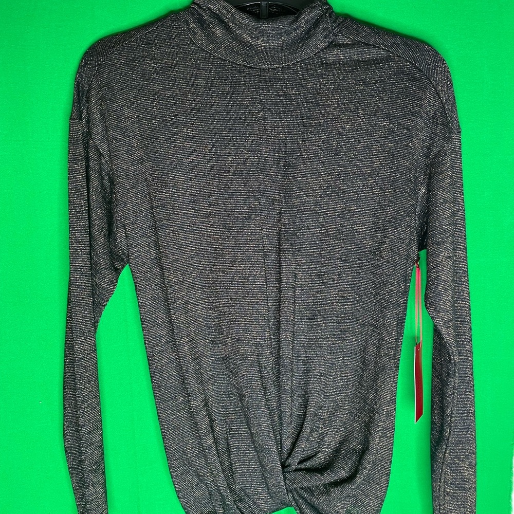 Jennifer Lopez Black Sweater/Gold Thread Small